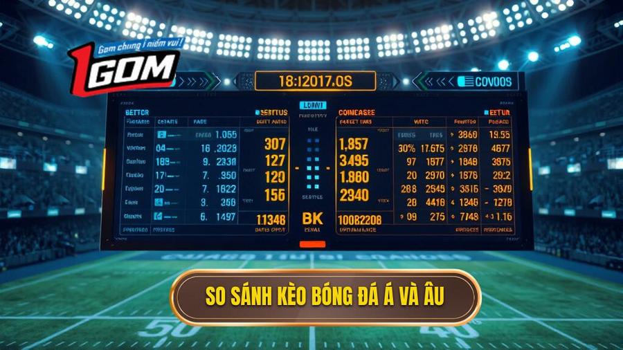 Bảng so sánh kèo bóng đá châu Á và châu Âu chi tiết